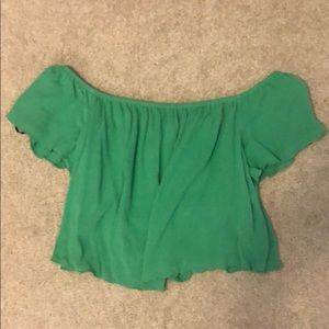 Forever 21 green off the shoulder top